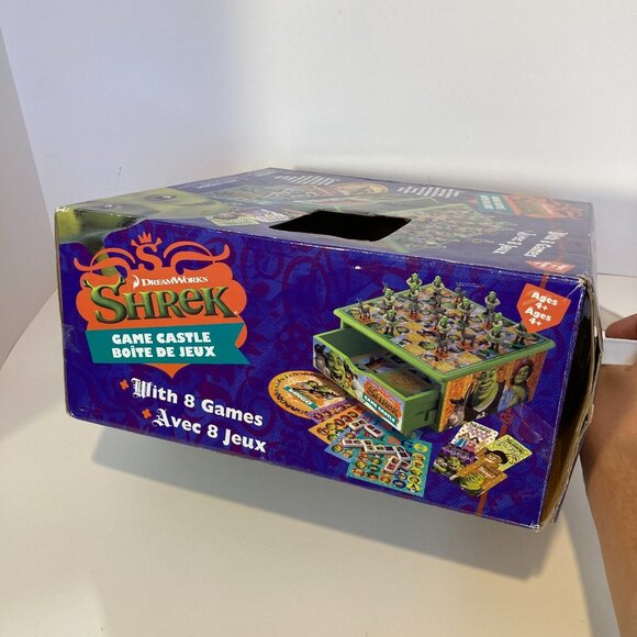 Dreamworks Shrek Game Castle Wooden Board Drawer With 8 Games + Box 2006 - Picture 10 of 16